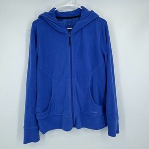 Calvin Klein Women's Blue Long Sleeve Full-Zip Hooded Jacket Extra Large